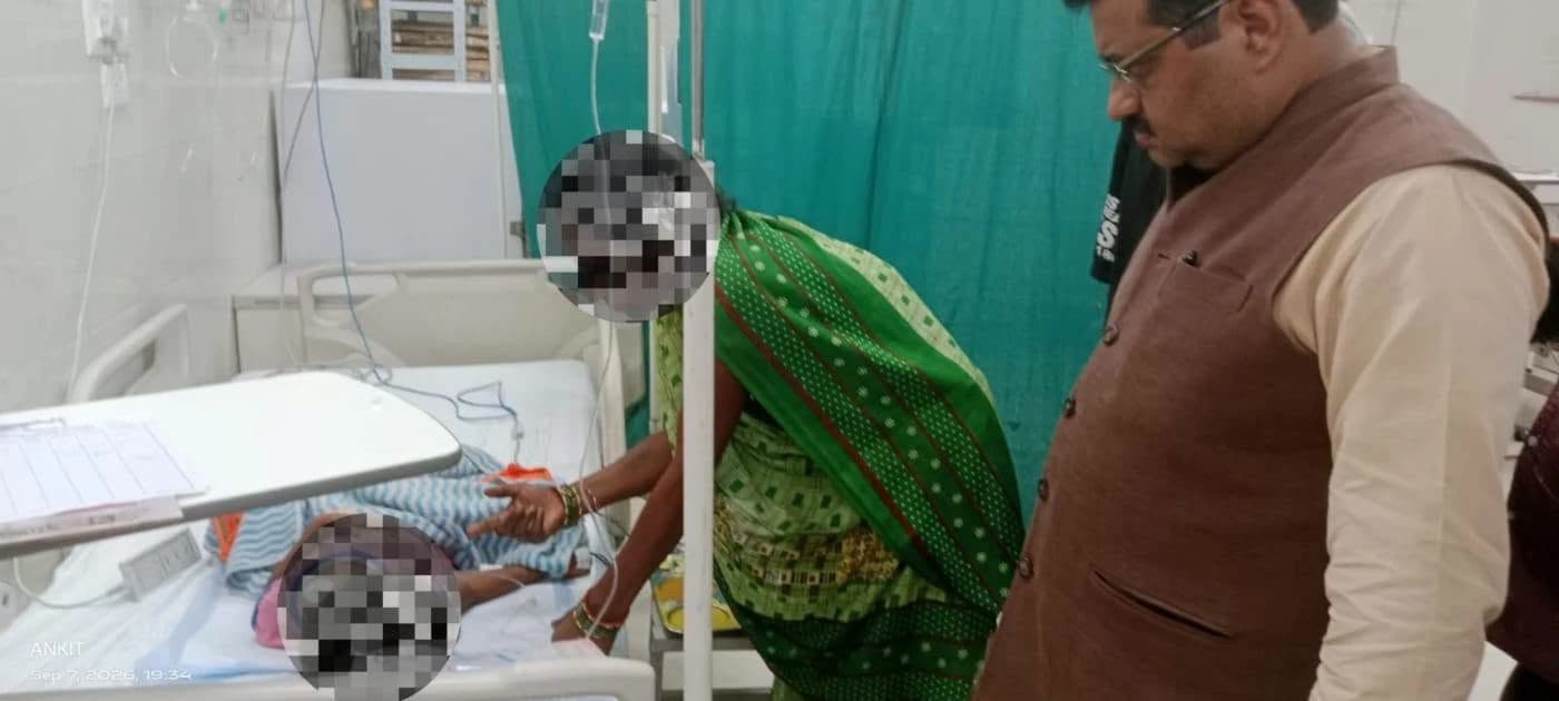 Photograph from the pediatric ward of the medical college during the meeting with the affected family.